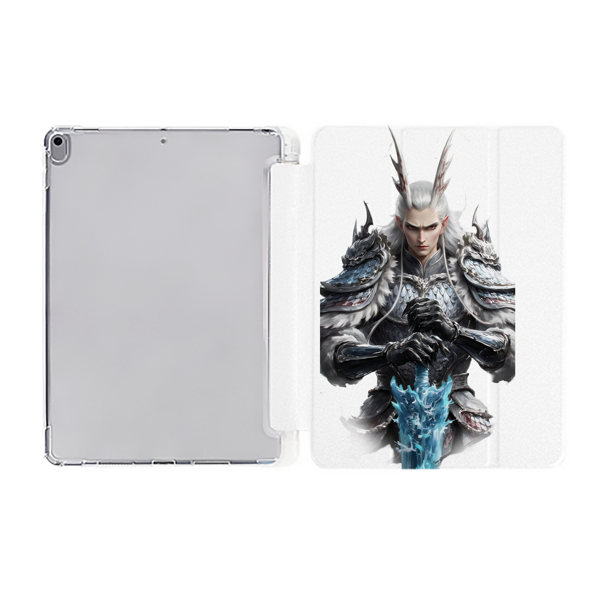 （画像用） Ne Zha 2 ナタ 魔童の大暴れ IPad ケース ペン収納付き 三つ折りスタンド PUレザー×シリコン 対応機種9.5/10.5/10.9インチ